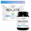 Muscle Feast Creapure Creatine Monohydrate - Unflafeted 2lb (x1) dan Isolate Whey Protein Powder - Unflafeted 5lb (x1) - Muscle Recovery dan Performance Bundle