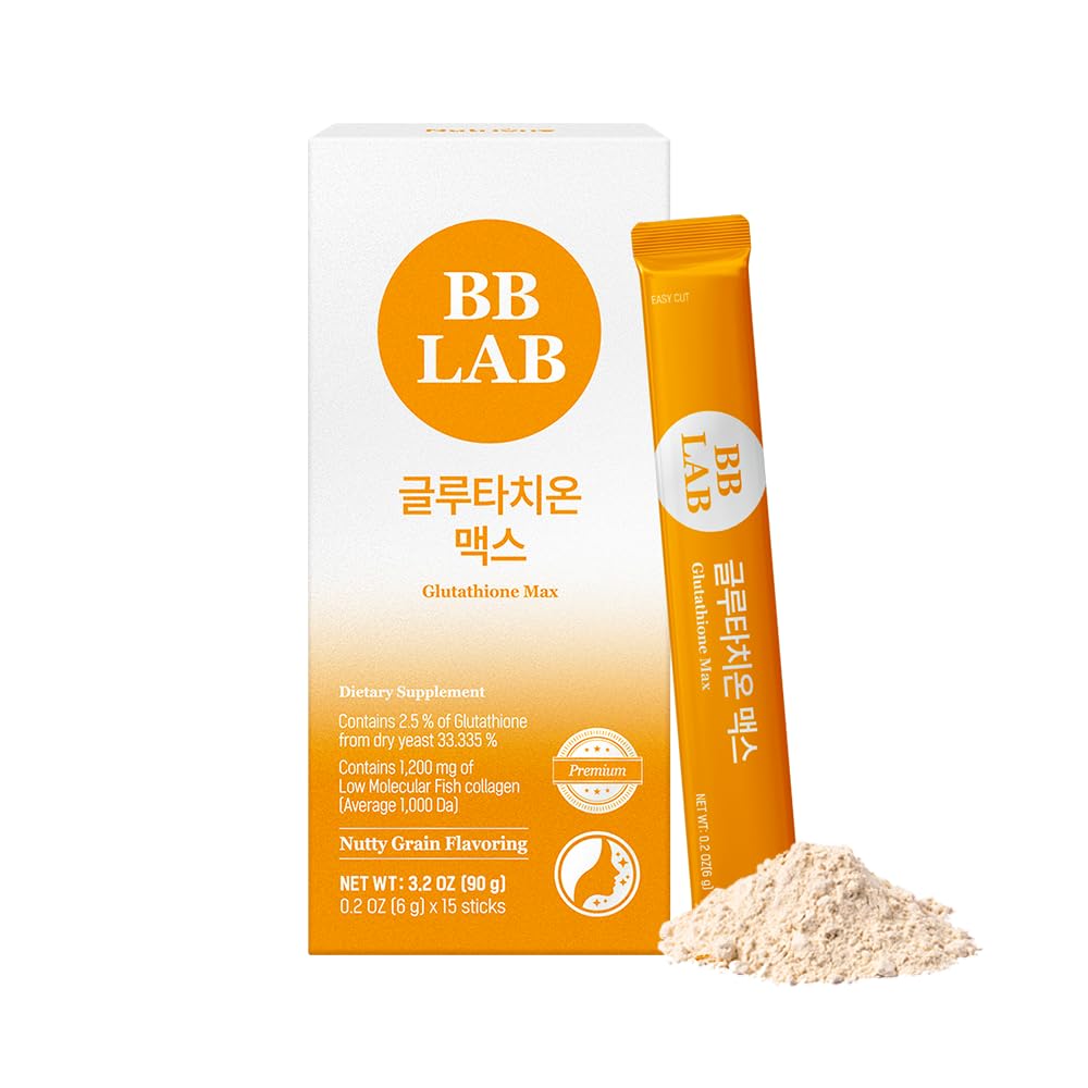 BB LAB Glutathione Max Powder Stick Supplement, Korea Glutathione, Low Molecular Fish Collagen for Woman, Vitamin C, Fast Absorpsi, Antioksidant, Anti- Aging
