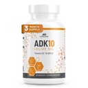 ADK 10 Vitamin Supplement + Olive Oil for Better Absorpsi - with Vitamin A + D3 (10.000 iu) + K2 (MK7 + MK4) - 90 Capsules - Vegetarian - Non-GMO
