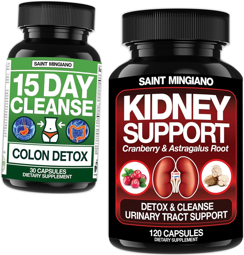 Kidney Dukung Cleanse Detox & Repair 120 Caps - Bersama dengan - 15 Hari Cleanse 124; Colon Detox dengan Laxative Natural