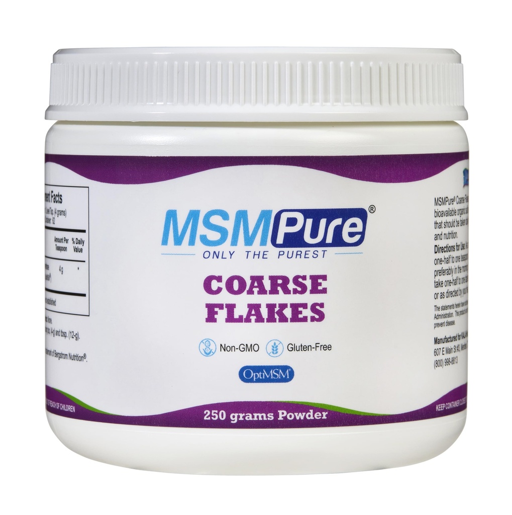 KALA HEALTH MSMPure Coarss MMS Powder Flakes - US- Made MSM untuk Kesehatan Gabungan, Penampilan Skin, dan Rambut & Nail Dukungan - 8.8 oz, Organik Sulfur