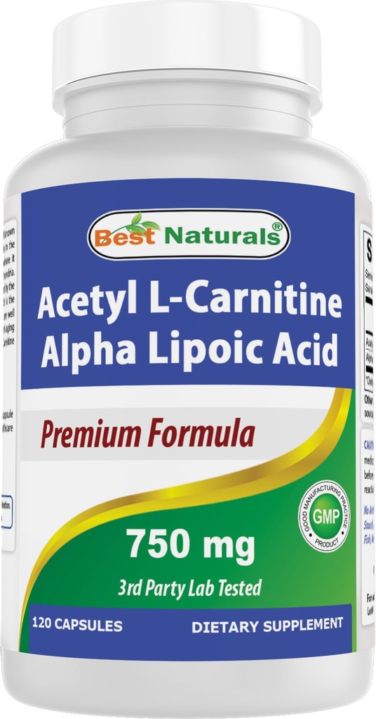 Acetyl Terbaik L- Carnitine dan Alpha Lipoic Acid 750 mg 120 Capsules