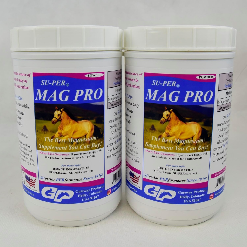 Sul-PER Mag Pro Calming Supplemen - Dukung Efek Perilaku Normal & Calming - Suplemen Magnesium untuk Kuda - 4 Pound, (2 Pack)