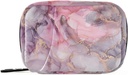 Pink Marble Texture Pill Box 7 Day Pill Case Travel Pill Organizer Bag dengan Zipper Portable Weekly Vitamin Medicine Suplemen Hoder Pouch