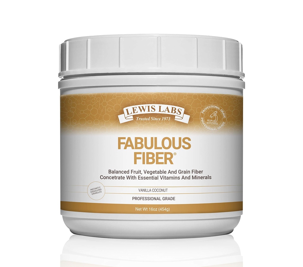 Lewis Labs Fabulous Persediaan Serat Serba Luar Biasa: Delicious Quicy Dissolve Daily Fiber Powder from Fruits, Vegetables & Grains & Grains & 124; Profesional Grade Vitamin Mindisly Proudly Made in The USA 144; 16 Ounces