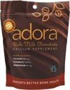 Adora Premium Vitamin D3 Magnesium dan Kalsium Suplemen, 500 mg, Milk Chocolate, 30 Count