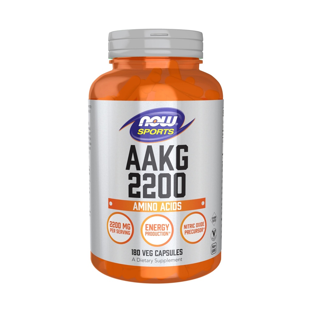 Sekarang Olahraga AAKG 2200, Arginine, Produksi Energi, 180 Veg Capsules