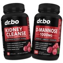 Ginjal Cleanse & D Mannose Suplemen Dukungan Detox, D-Mannose 500mg Capsules - DMannose & Natural Cranberry untuk Mendukung Ginjal, Suplemen Kesehatan Trakti & Uriner