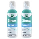 Vicks Sinex SALINE Nasal Spray, Drug Free Ultra Fine Mist, Clear Daily Sinus Contraffic Fast, Clear Mucus from a Cold or Allergy, Daily Use 5.0 lf oz x 2