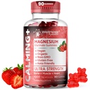 Magnesium Glycinate Gummies, 1000 mg - Magnesium Tambahan untuk Mendukung Relaxation, Heart Health - Tenesio Tenang Magnesio untuk Dewasa, Glicinato De Magnesio - Strawberry Flavor