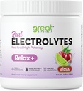 Relaks + Cherry Limeade Calming Electrolite Suplemen: Hidration & Mood Dukungan untuk Relaxation, Stress Relief, Adrenal & Cortisol Dukungan - Glycine, L-Theanine, Lemon Balm - USA Made