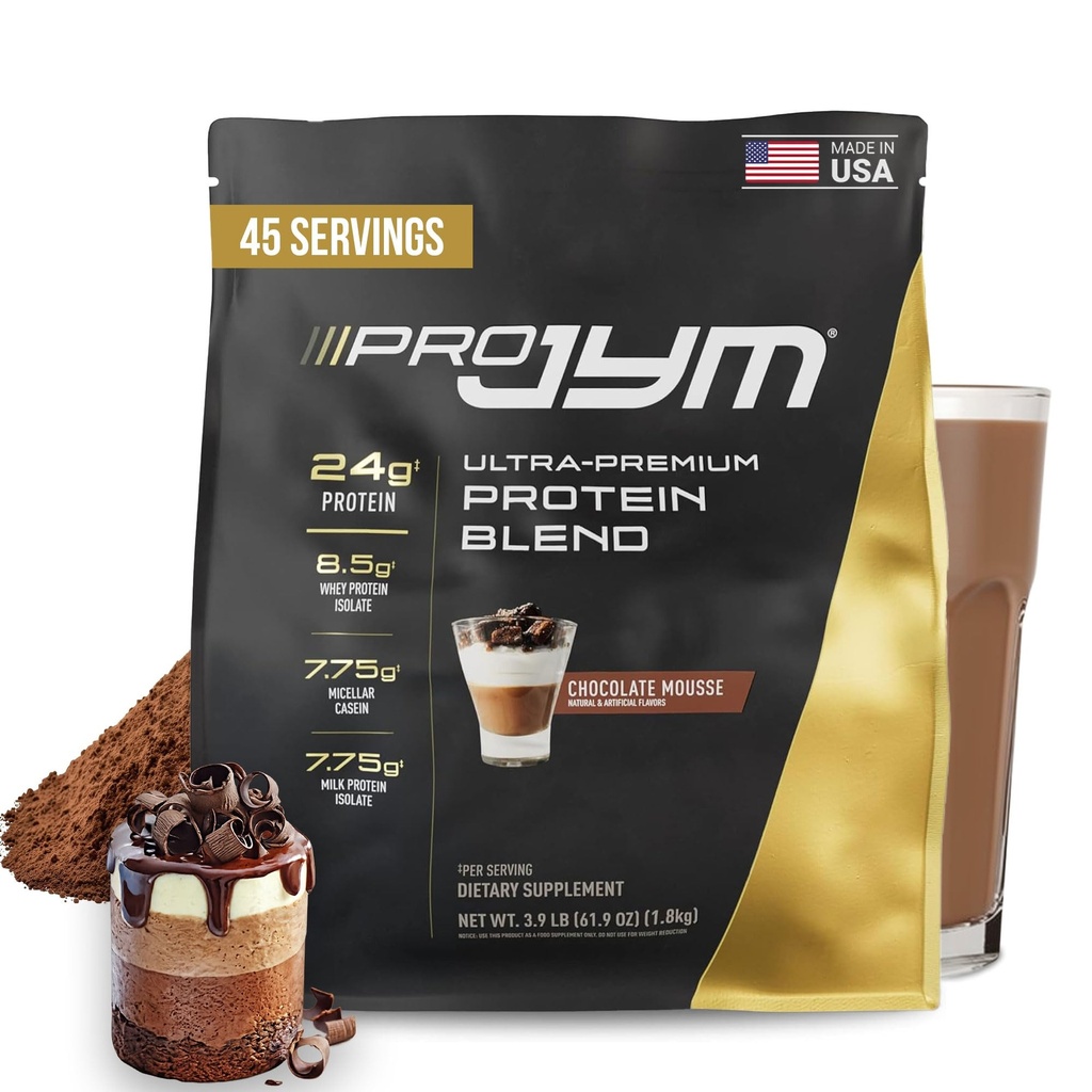Pro JYM Chocolate Mousse Protein Powder - Whey Protein Isolates, Casein, & Milk Protein, Lean Muscle Building for Men & Women, JYM Suppplemen Science, 45 Servis