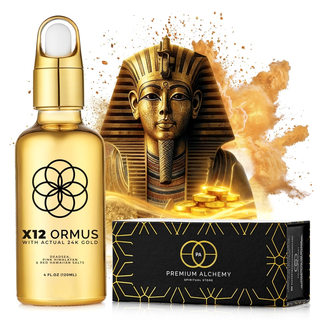 Ormus Monotomic Gold Concentrate X12 - Liquid Gold Made by Real Alchemists - 24k Food- Grade, Dead Sea & Himalaya Salt - Supports Pineal Gland, Lucid Dreaming, Meditation