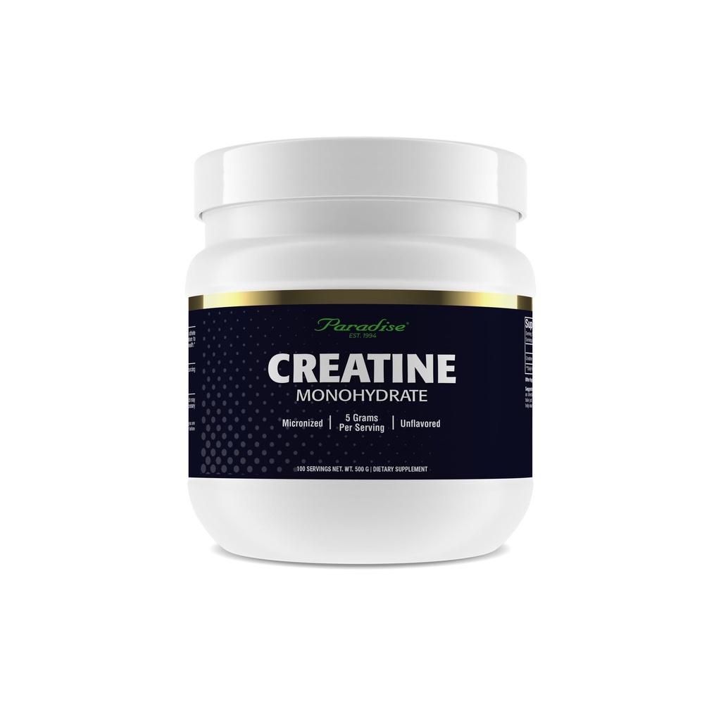 Paradise Creatine Monohydrate Powder, Micronized for Enhanced Absorpsi, Supports Muscle Building & Athletic Performance, 500g, 100 Servings