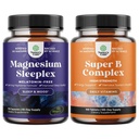 Bundle of High Absorpsi Magnesium Sleep Suplemen - Melonain- Free Calm Magnesium for Sleep and Vitamin B Complex Multivitamin for Imune Dupport Mood Boost and Memory Supplemen