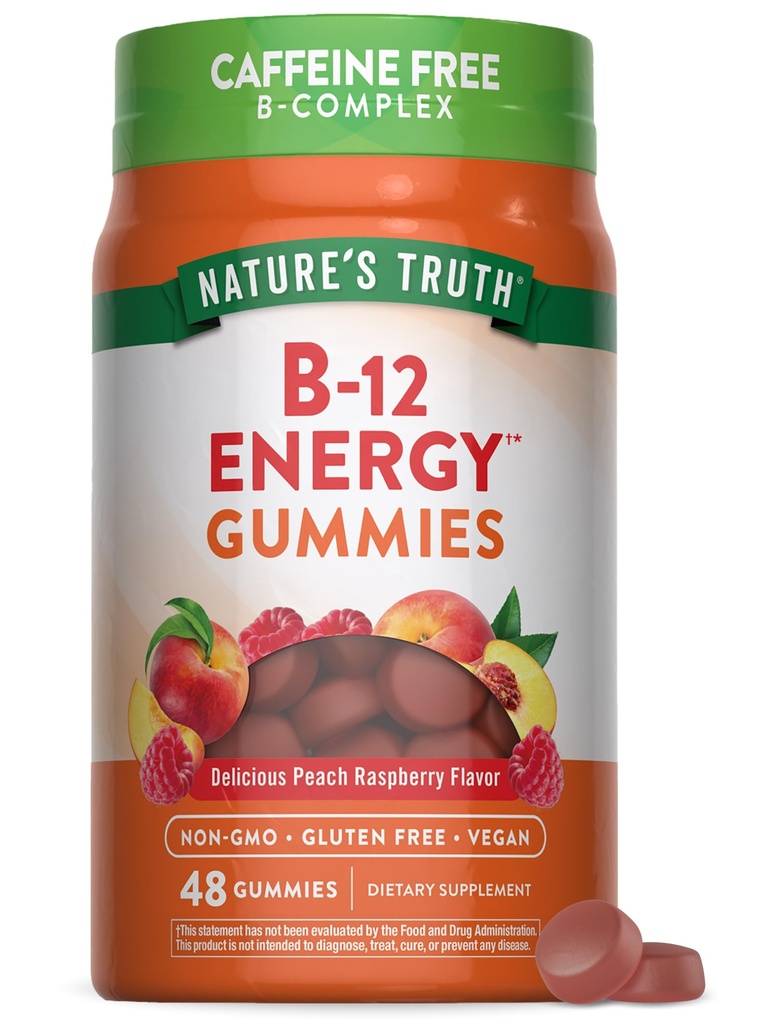 Alam Kebenaran Vitamin B Kompleks Gummies 124; 48 Count 124; dengan B-Vitamin, L- Carnitine & Ashwagandha 124; Vegan, Non-GMO & Gluten Free Supplemen