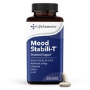 LifeSeasons - Mood Stabili- T - Positive Mood Booster - Enhanced Calstice and Happiness - Relaxed and Balanced Mind - mengandung Rhodiola, Ginkgo Biloba, dan Vitamin D3 - (60 Capsules)