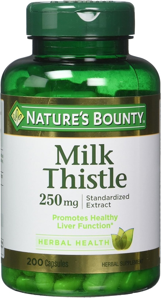 Nature 's Bounty Milk Thistle 250 mg Capsules 200 ea (Paket 2)