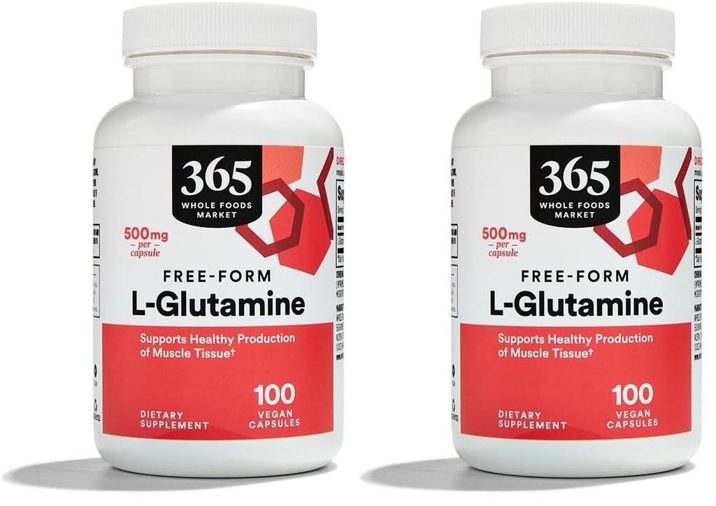 Whole Foods Market, L Glutamine 500Mg Veggie Caps, 100 Cacah (Paket 2)