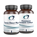 Design for Health Magnesium Glycinate Complex (60 Capsules) & Dua kali Daily Multi (60 Capsules) Bundle - Premium Multivitamin dengan Persediaan Atlet & Tinggi Absorpsi Magnesium