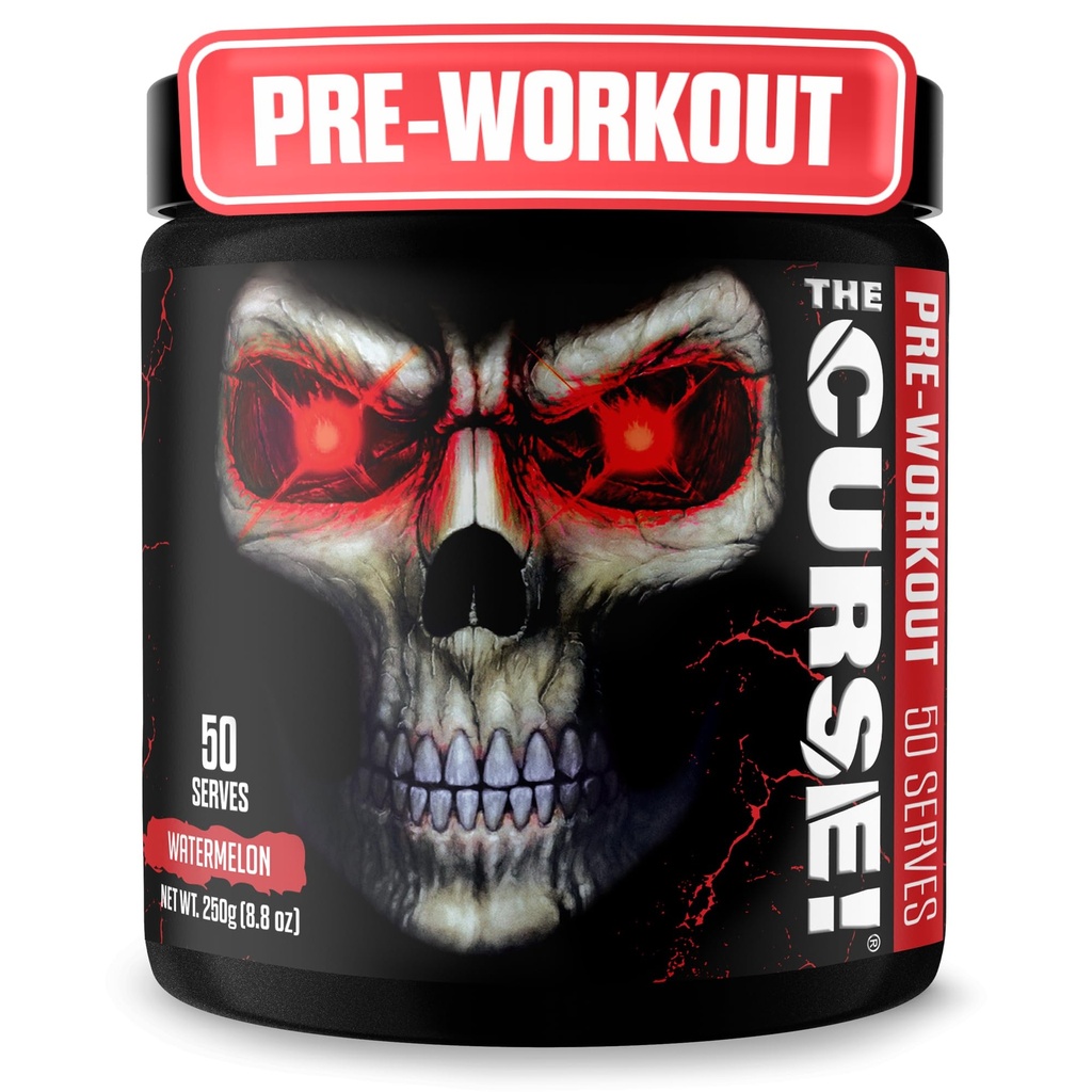Kutukan JNX! Pra Workout Powder for Men & Women, Caffeine, Beta-Alanine, Creatine, L- Citrulline, 50 Servings, Watermelon Flavor - Boost Energy, Kekuatan & Fokus