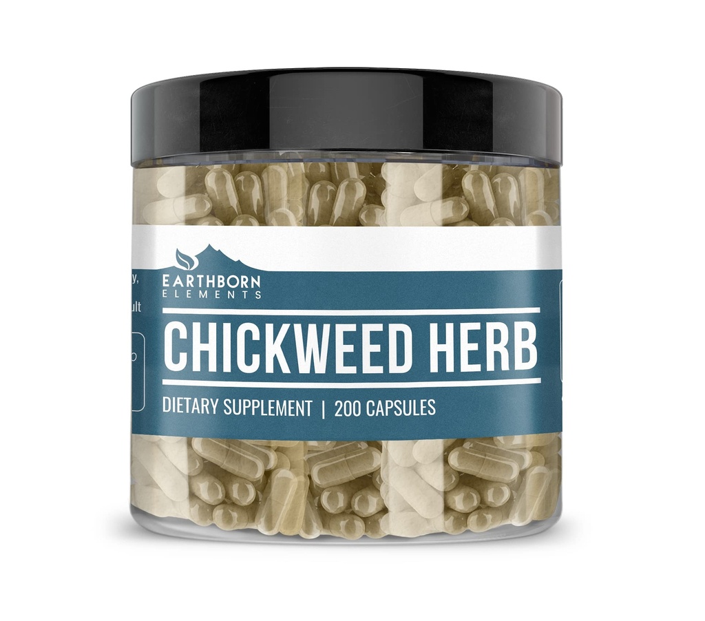 Elements Earthborn Chickweed Herb (200 Capsules) Pure, No Fillers or Addonitives