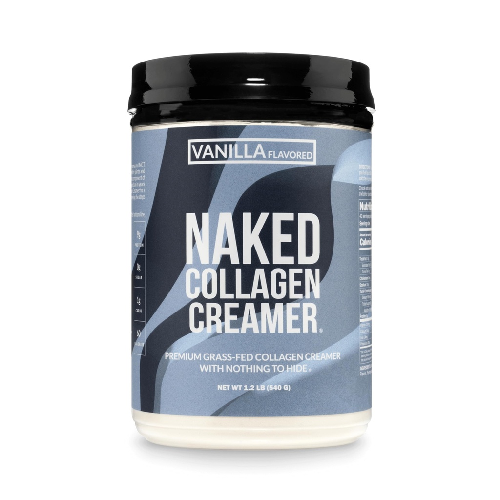 Naked Collagen Coffee Creamer - Vanilla Collagen Creamer For Coffee - Dairy- Free, Gluten-Free, GMO- Free - Dukung Rambut, Kulit, dan Nails - 40 Hamba