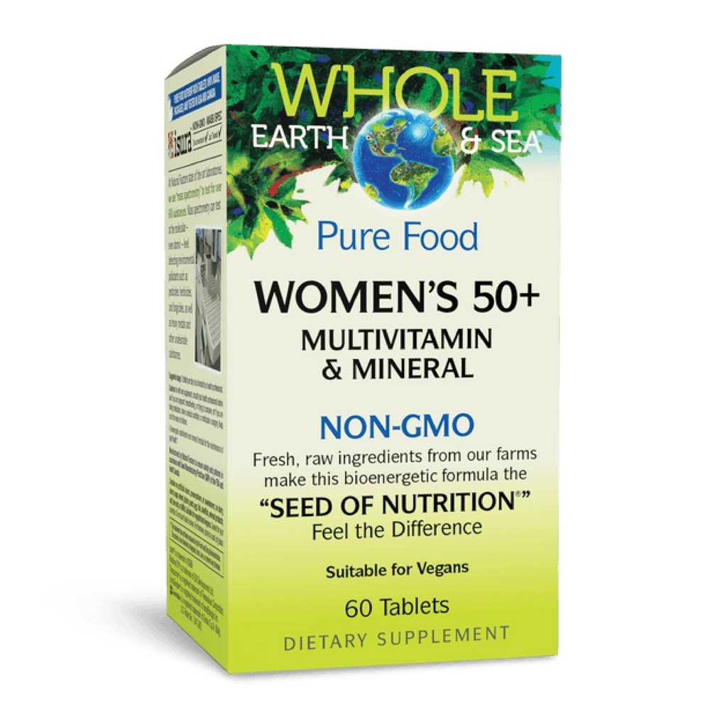 Faktor Natural Whole Earth & Sea Women 's 50 + Multivitamin & Mineral, 1 Serving Berisi Nutrition Sama dengan ½ lb dari Vegies, 60 Tablet