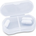 Pill Case for Purse Small Pill Organizer Portable Travel Pill Containers AM & PM Mini Pill Box Vitamin, Fish Oil, Suplemen Holder (1 PCS, White)