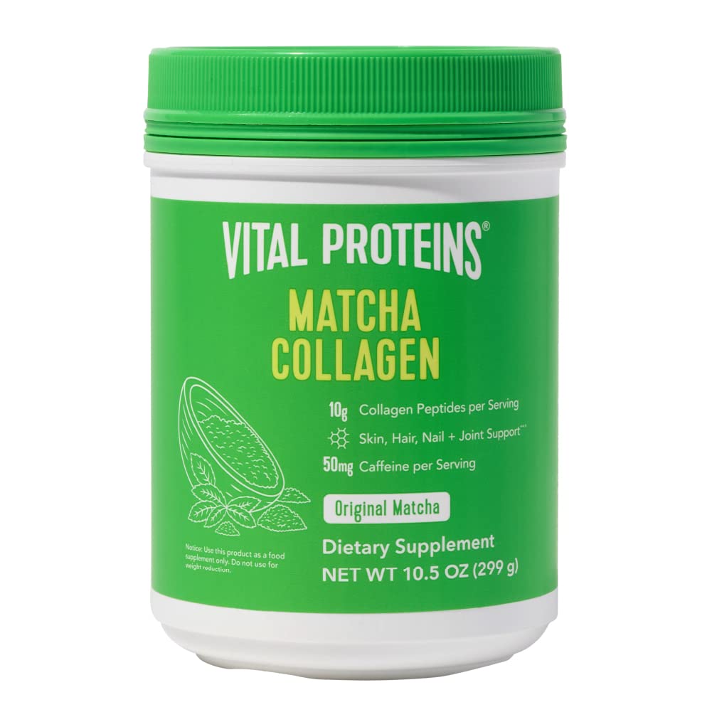 Protein Vital Matcha Collagen Peptides Powder Suplement, Matcha Green Tea Powder, 10,5 oz, Original Flavored