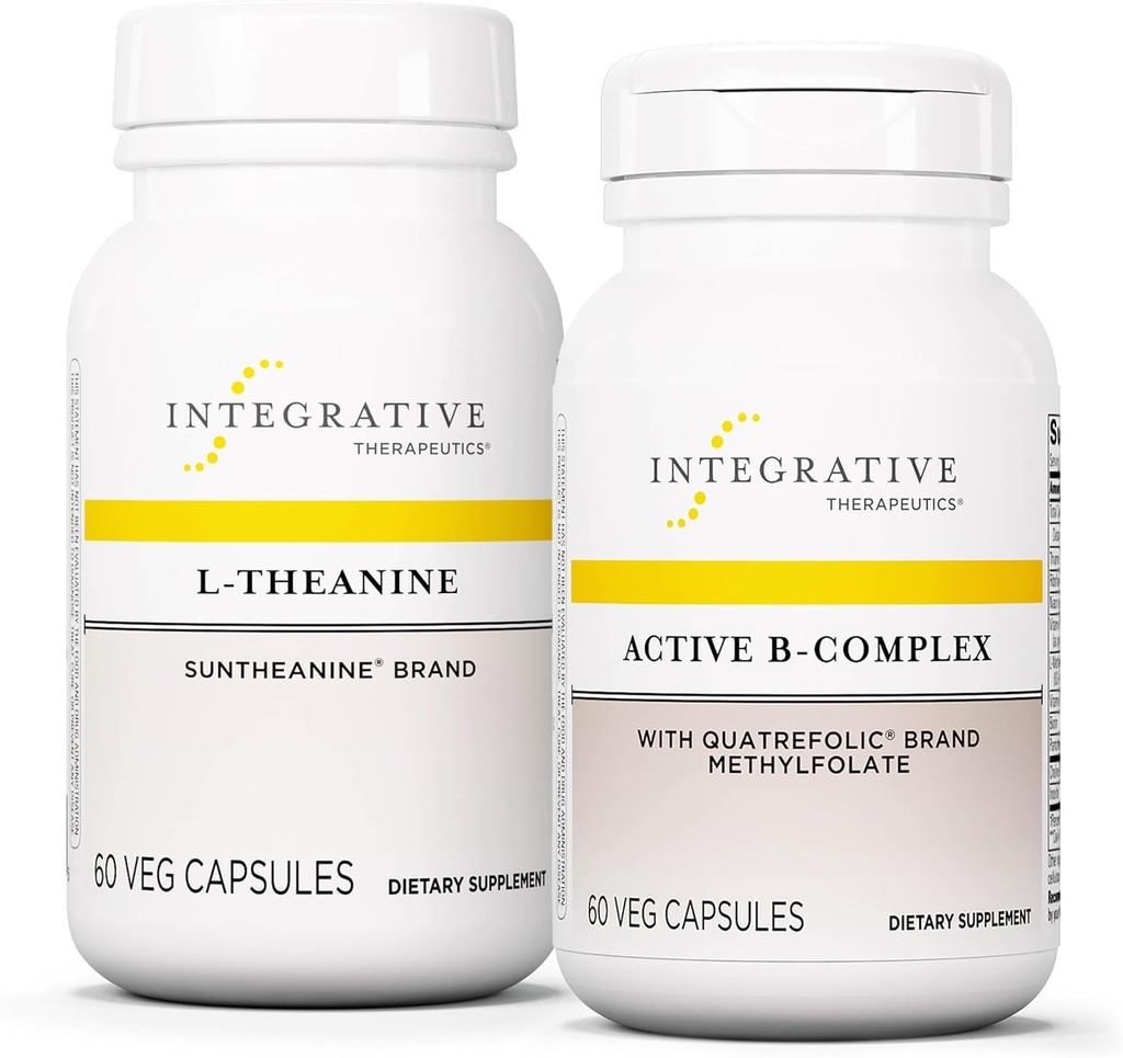Terpadu Therapeutics Bundle dengan Kompleks B-Aktif, 60 Capsules & L-Theanine, 60 Capsules - Kompleks B- Aktif untuk mendukung Energi Metabolisme dengan 8 B-Vitamin * - L- Theanine untuk Mendukung Keadaan Relax *