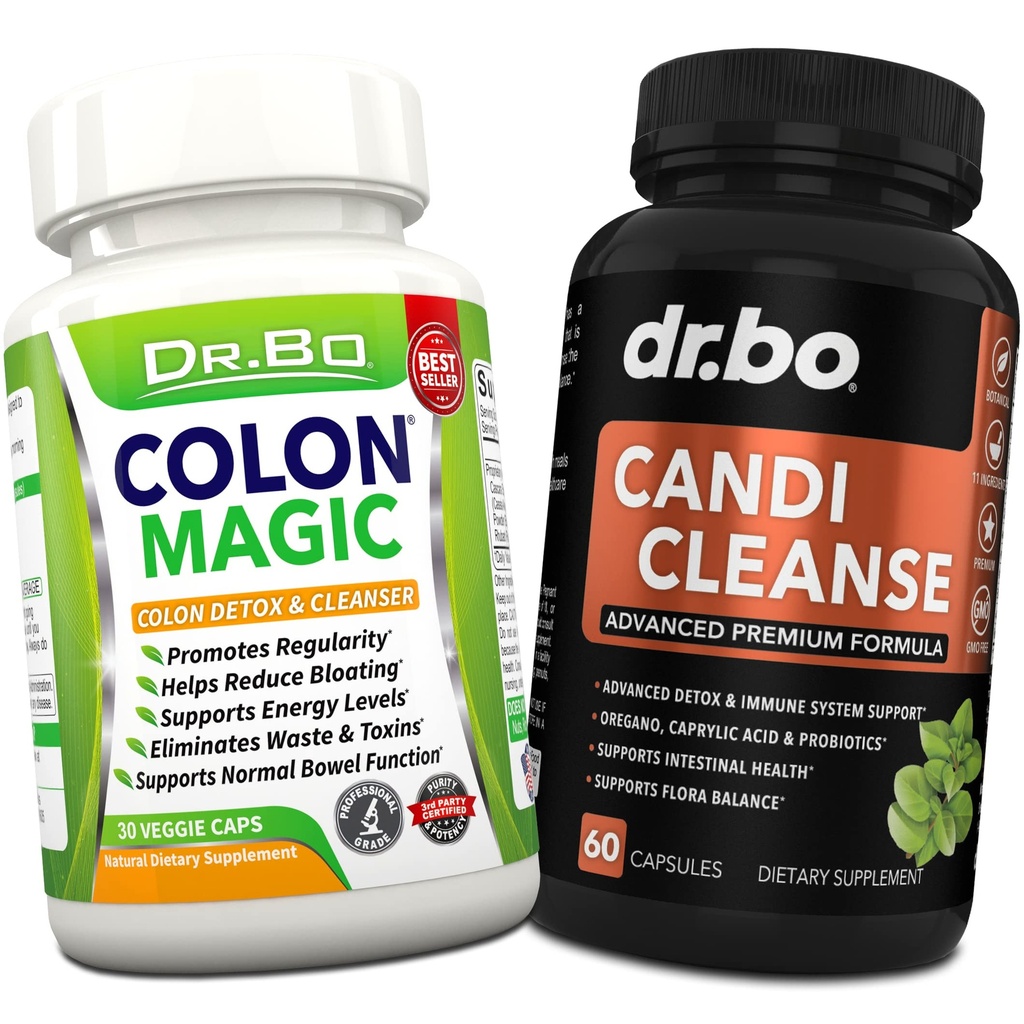 Colon Cleanse Candi Detox Formula - Natural Bowel Cleanser pil untuk Bloating Intestinal & AntiOvergrowth Cleansing untuk Women & Men - Daily Constilation Relief Supplement Gut Atomach Control