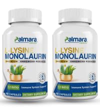Palmara Health L- Lysine + Monolaurin 600mg 1: 1 Rasio (2)