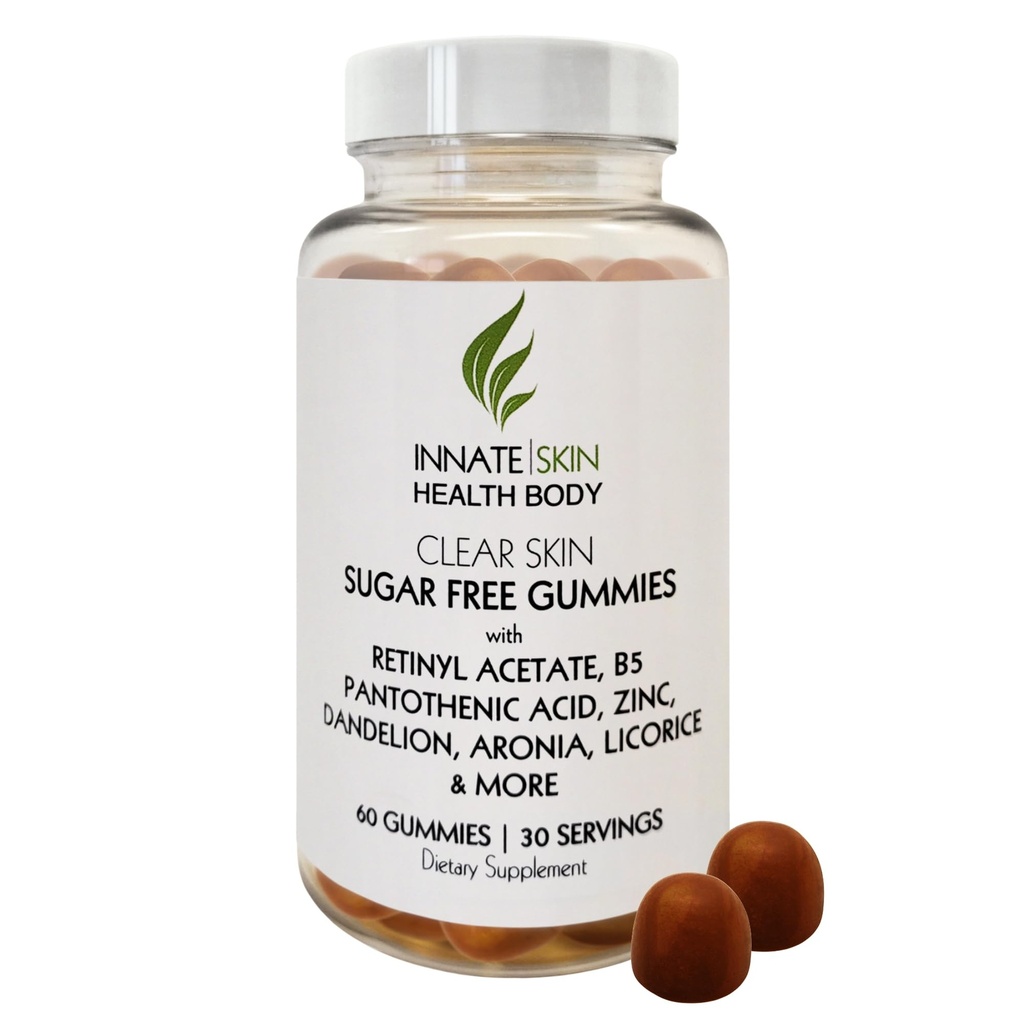 Hapus Skin Acne Gummies - Suplemen Komplesif, Acid Panothenic & Antioksidants, Vitamin 60 Count