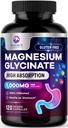 Magnesium Glycinate 500mg Capsules - Pure & Chellated for Max Absorpsi - Mendukung Otot, Nerve & Heart Health, Dukungan Tidur - Pendukung Magnesium Pil Terbaik untuk Dukungan Tubuh Seluruh - 120 Katup