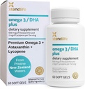 Xtendlife Omega 3 DHA Plus Fish Oil for Heart, Brain, Eye & Skin Health - 11100mg Omega-3 dengan DHA, EPA, Lycopene & Astaxanthin - 1 Bulan Suppply (60 Count)