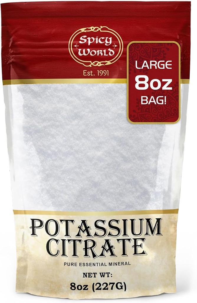 Powder Fisik Dunia Spicy Citrate 8 OZ - Murni, Vegan, Tingkat Pangan, Tambahan Potasium Bulk