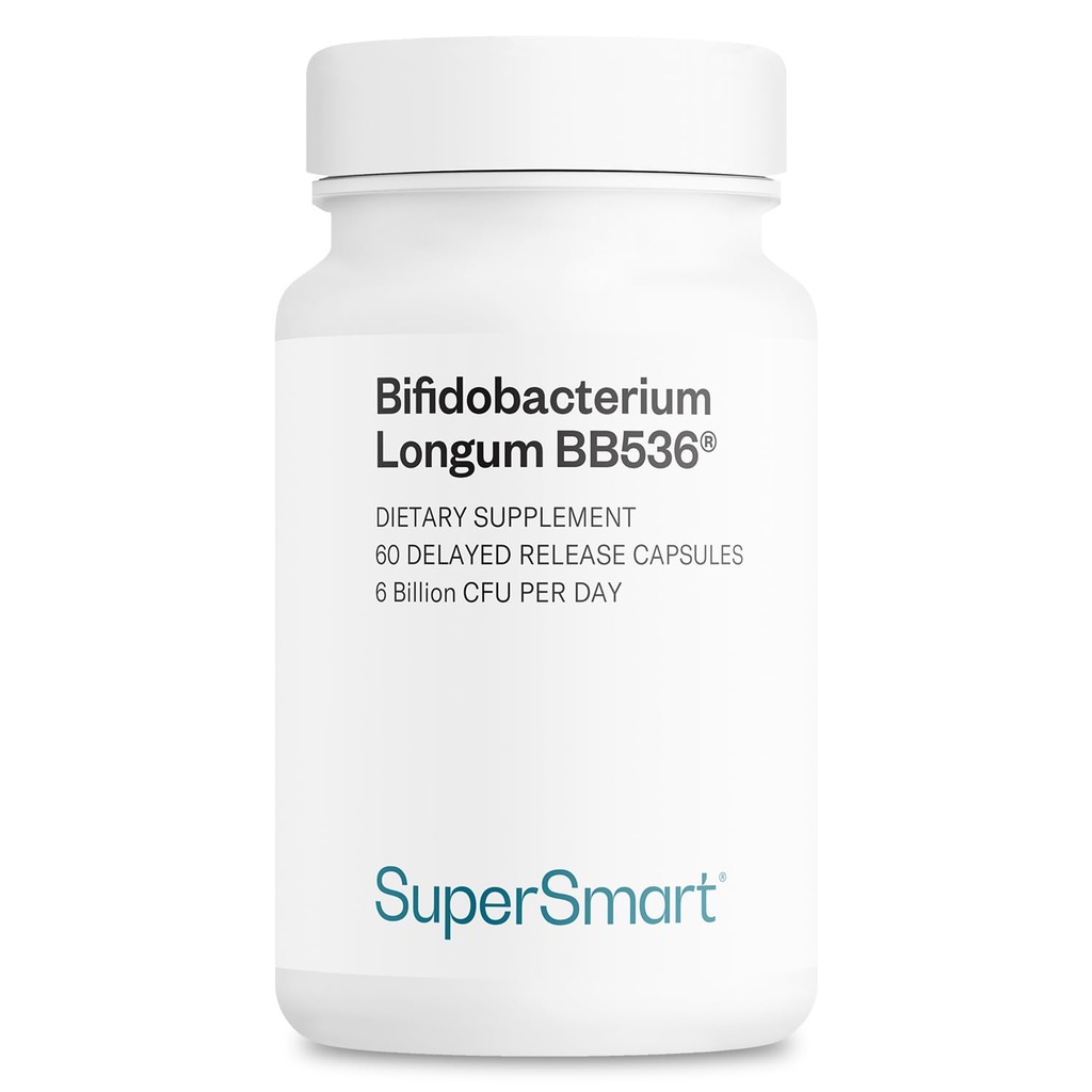 Super pintar - Bifidobacterium Longum (BB536) 6 Milyar CFU per hari - Progories & Pregories Suplemen 124; None-GMO & Gluten Free - 60 DR Capsules