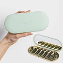 Dosey 7 Day Pill Compact Travel Pill Organizer - Pill Case with 7 Pill Comment for Medicine Storage & Protection - Stylish & Elegant Medication Organizer with Mirror, Sage