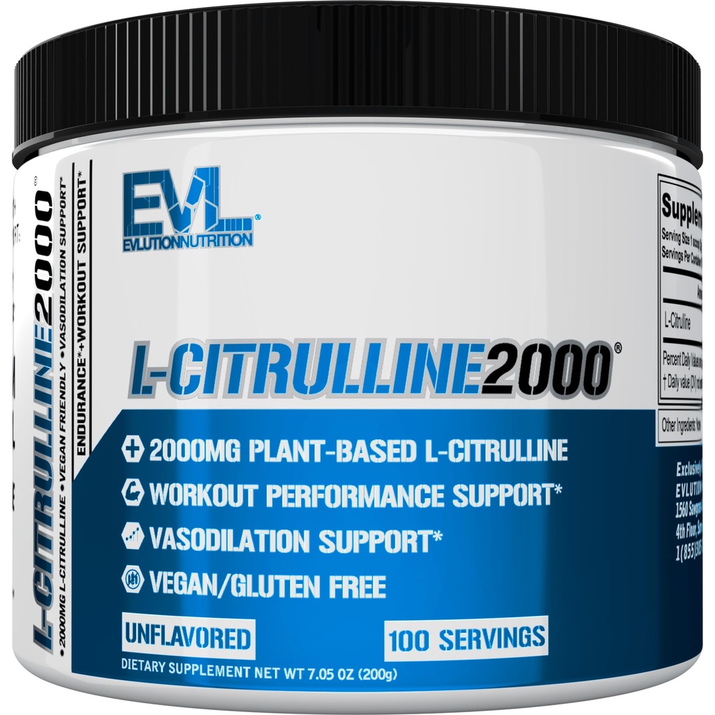L-Citruline2000 Nitric Oxide Pre Workout Powder - Tinggi Kekuatan L Citrulline bubuk untuk Enhanced Muscle Kekuatan dan Intense Pumps - Tanaman berbasis Nitric Oxide Booster - Unflamited