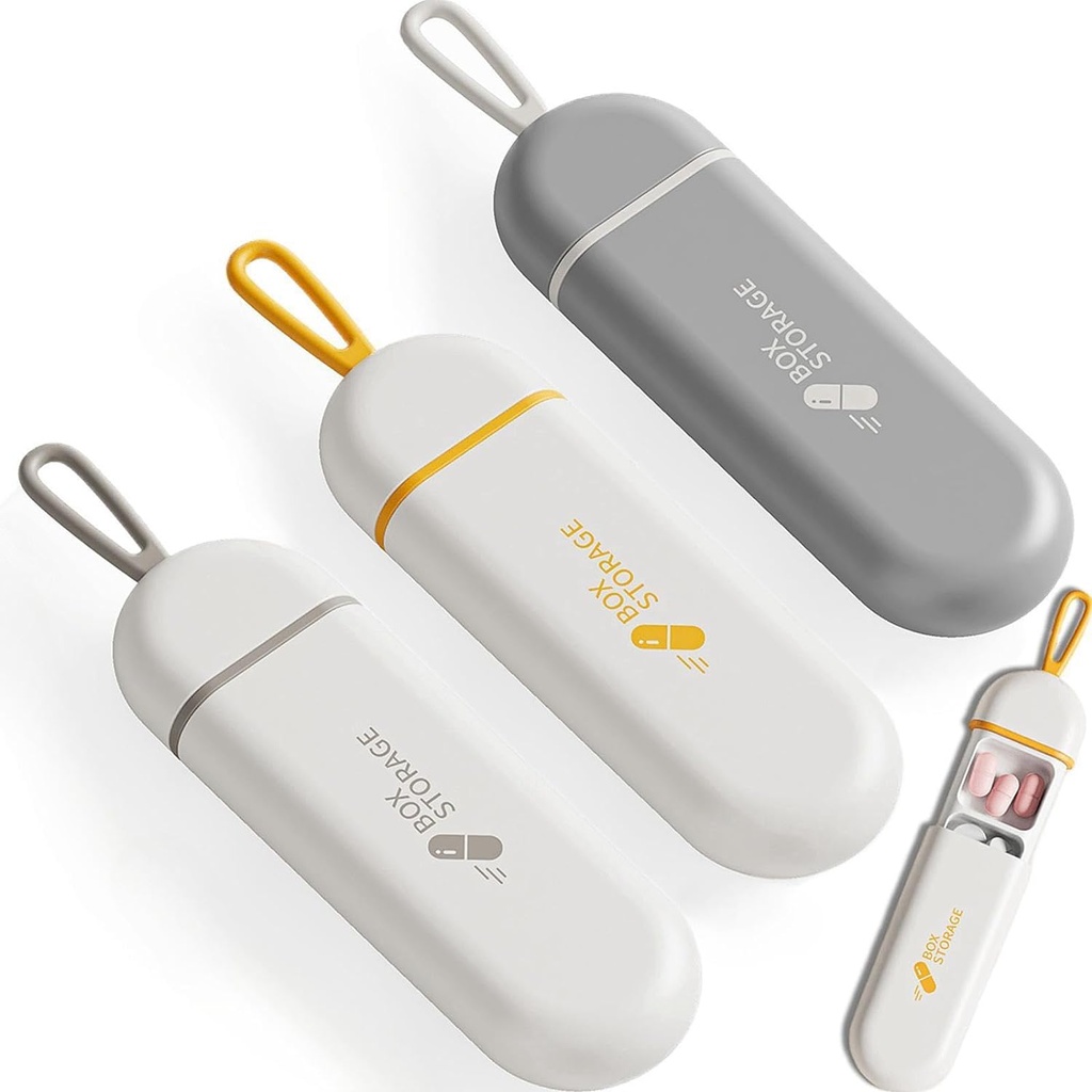 3 Packs Pill Organizer 3 Kompartemen Portable Pill Case Travel Moilect Pill Box untuk Tablet Vitamin Cod Liver Suplemen dan Obat-obatan