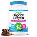 Orgain Vegan Protein + 50 Superfoods Powder, Creamy Chocolate Fudge - 21g Plant Based Protein, 9g Prebiotic Fiber, No Laktosa, Gluten Free, No Added Sugar, 2.02 lb (Packaging May Vary)
