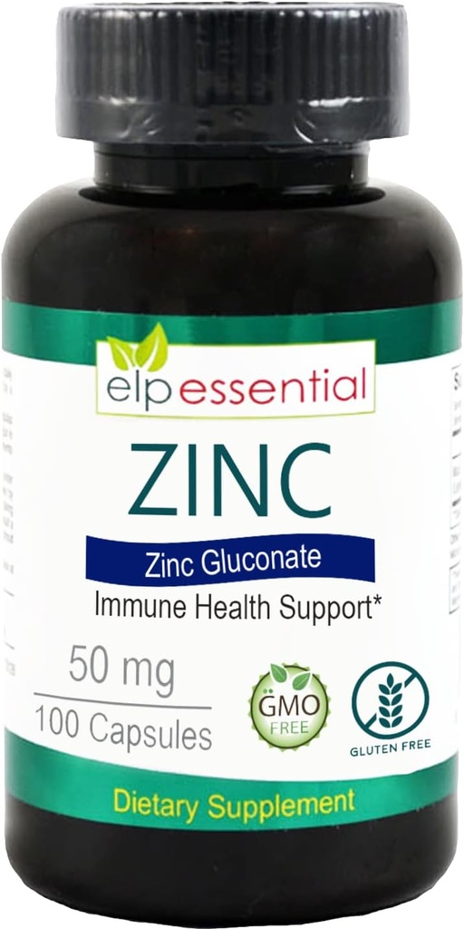 Zinc 50mg, Support Imune & Antioksidan Tambahan 100 Kapsul - Gluten Free and Non- GMO