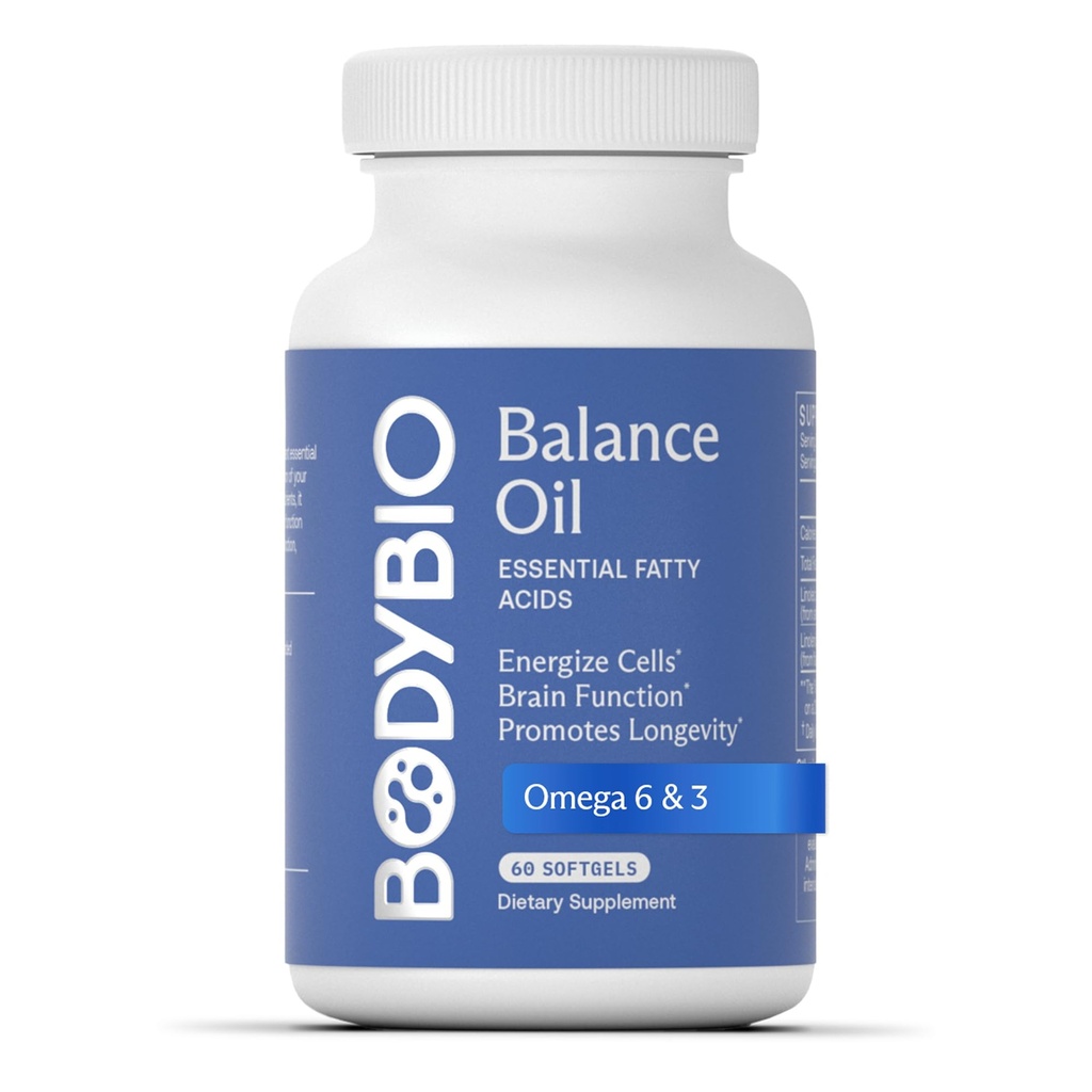 BodyBio Balance Oil - Vegan Omega 3 6 Suplemen - Cold- Presflower & Flaxseed Oil - Mendukung Fungsi Otak, Skin Sehat, dan Mood
