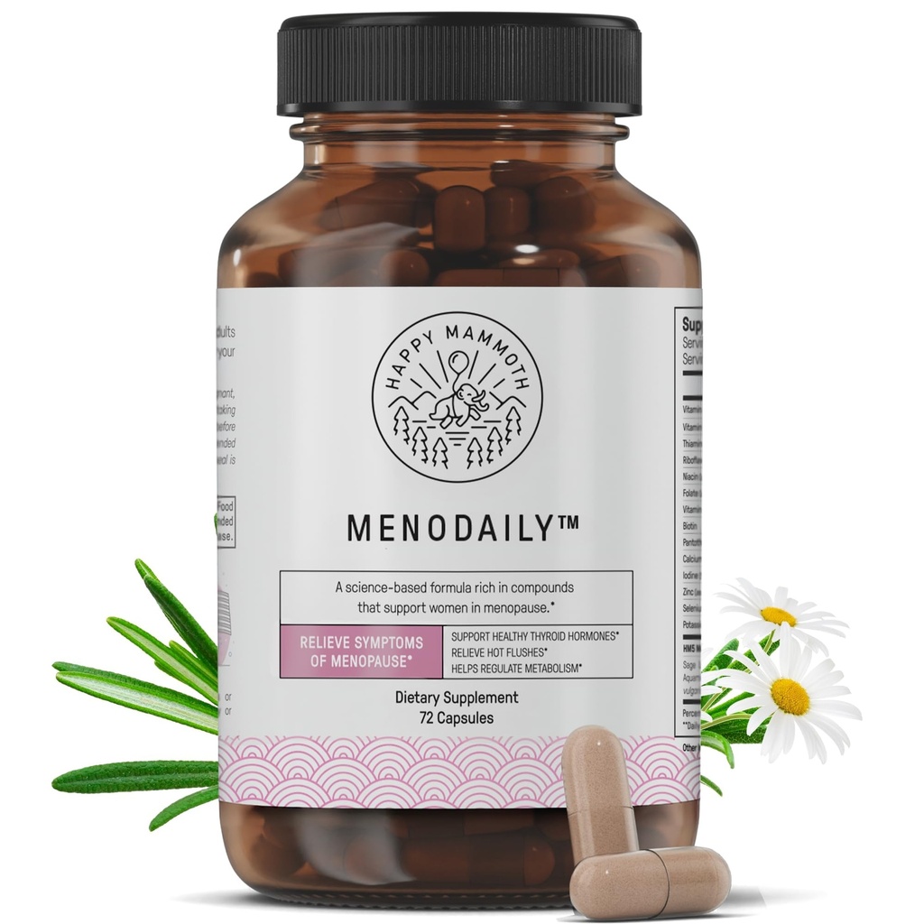Selamat Mammoth Meno Daily Menopause Vitamin & Suplemen Perempuan (* Not Hormone Harmony), Boost Metabolisme, Kulit sehat, Rambut dan Nails, Hot Flash, Dukungan Mood, 72 Caps