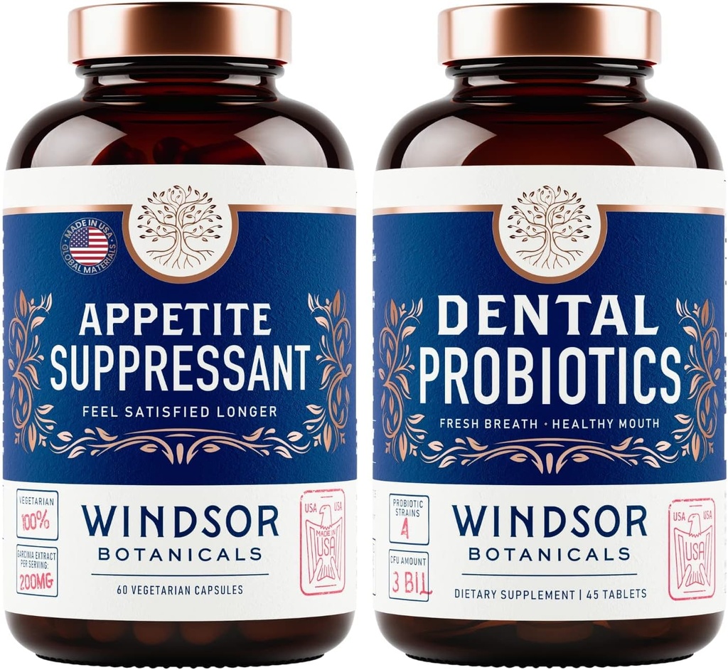 WINDSOR BOTANICALS Appetite Suppresan untuk Weight Loss dan Progres Dental untuk Bad Breath Bundle