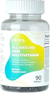 Briyo All Around Men - Multivitamin for Men with 38 Estivenous Vitamin, Mineral, Omega 3 and Plant Extracts