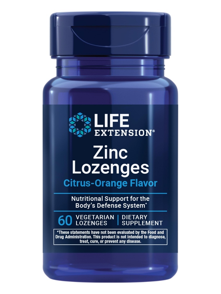 Ekstensi Hidup Zinc Lozenges - Citrus- Orange Flavor - for Healthy Protein Synthesis & Ammune Health - Inflammation Management Supplemen - Gluten- Free, Non-GMO - 60 Vegetarian Lozenges