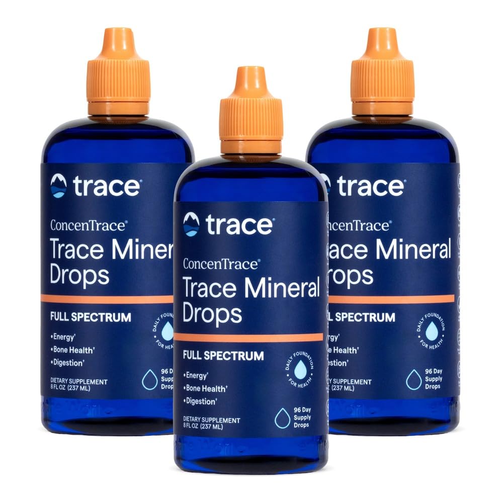 Trace MinemenTrace Tetrace Tewas 124; Full Spectrum Minements 124; Ionic Liquid Magnesium, Chloride, Potorida 124; rendah Sodium 124; Energi, Elektrolit, Hidration 124; 288 Day Supply, 8 fl oz (Paket 3)