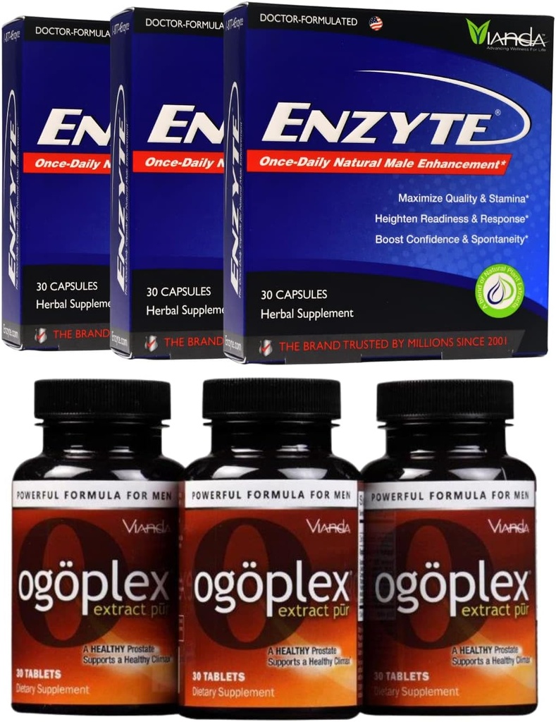 Enzyte ® + Ogoplex ® Bundle 124; Natural Male Enhancement + Prostate & Climax Enhancement - 90 Day Supply of Each Brand